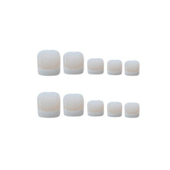 24pcs Acrylic French Tips Coffin Stick on Toenails for Women and Girls