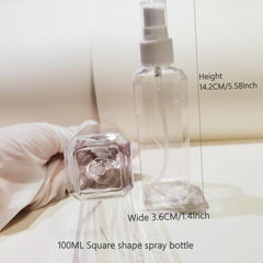 2pcs 3 4oz Clear Square Spray Bottles with Sprayer Cap
