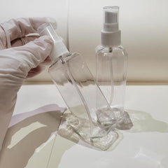 2pcs 3 4oz Clear Square Spray Bottles with Sprayer Cap
