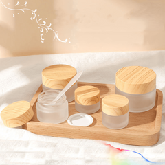 Wood Grain Lid Cream Jar for Makeup Lotion Eco Friendly