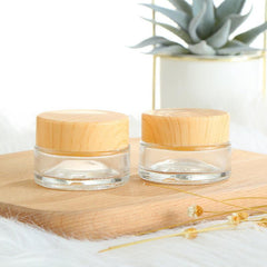 Wood Grain Lid Cream Jar for Makeup Lotion Eco Friendly