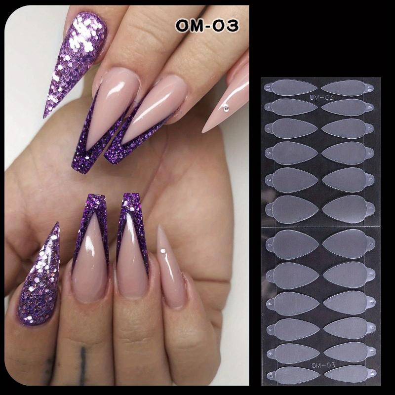 24pcs Silicone French Manicure Stickers & Nail Molds for Nail Art