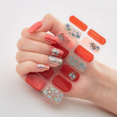 3D Bronzing Laser Nail Strips with Glitter for Nail Art DIY