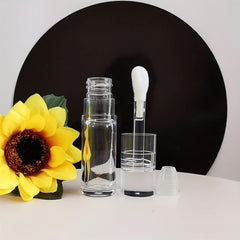 6ml Clear Lip Gloss Tube With Brush - Refillable Lip Balm Container