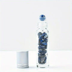 10pcs 10ml Clear Glass Roller Bottles with Natural Crystal Stones Roller Balls