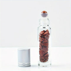 10pcs 10ml Clear Glass Roller Bottles with Natural Crystal Stones Roller Balls