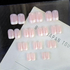 24 Pcs French Square False Nails Acrylic Full Cover