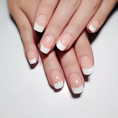 24 Pcs French Square False Nails Acrylic Full Cover