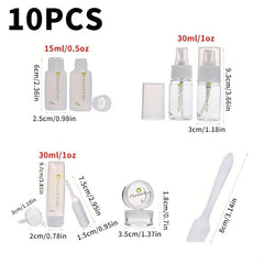 10pcs Leak Proof Travel Bottles Kit - Portable Clear Cosmetic Containers