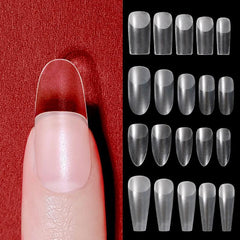 120pcs Half Matte Nail Tips Extension 10 Sizes Thin Traceless False Nails