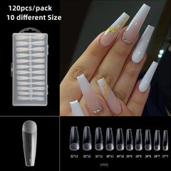120pcs Half Matte Nail Tips Extension 10 Sizes Thin Traceless False Nails