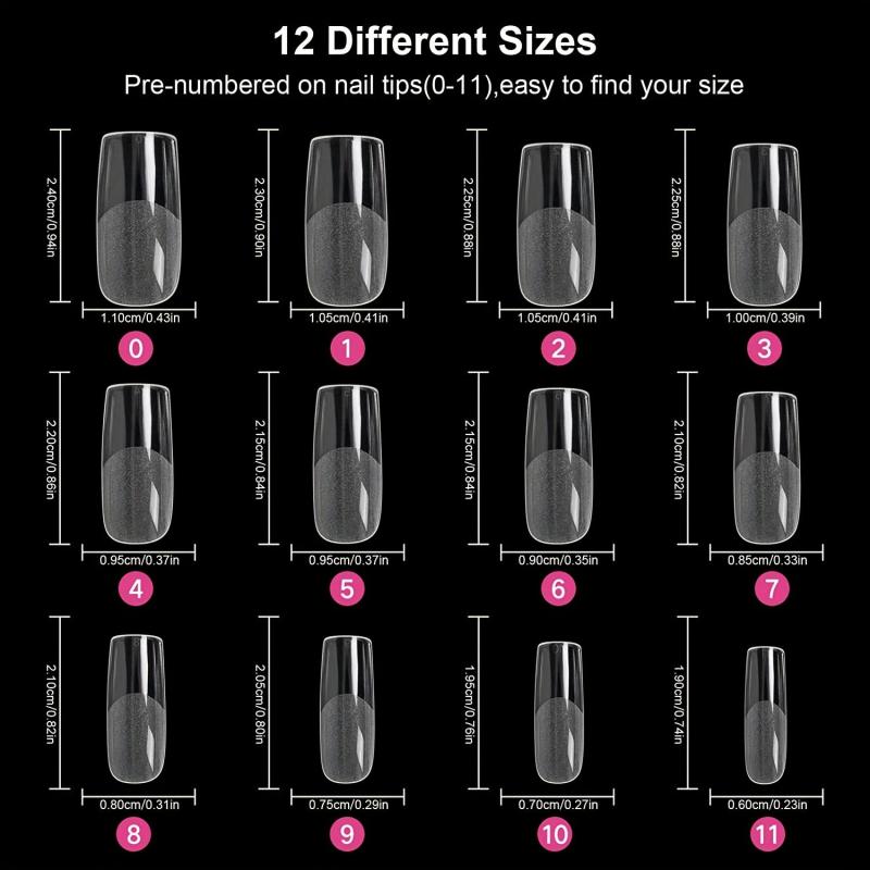 120 PCS Clear Gel False Nail Tips Assorted Sizes for DIY Nail Art