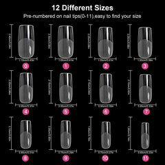 120 PCS Clear Gel False Nail Tips Assorted Sizes for DIY Nail Art