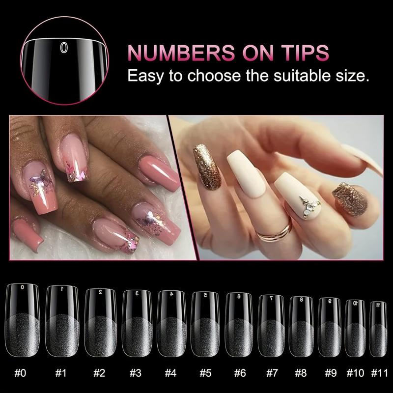 120 PCS Clear Gel False Nail Tips Assorted Sizes for DIY Nail Art