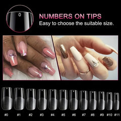 120 PCS Clear Gel False Nail Tips Assorted Sizes for DIY Nail Art