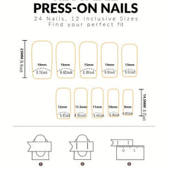 24pcs Wine Red Press On Nails Full Cover Short Square False Nails