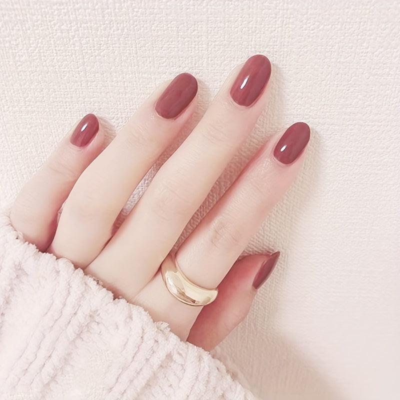 24pcs Pink French Tip Press On Nails Set