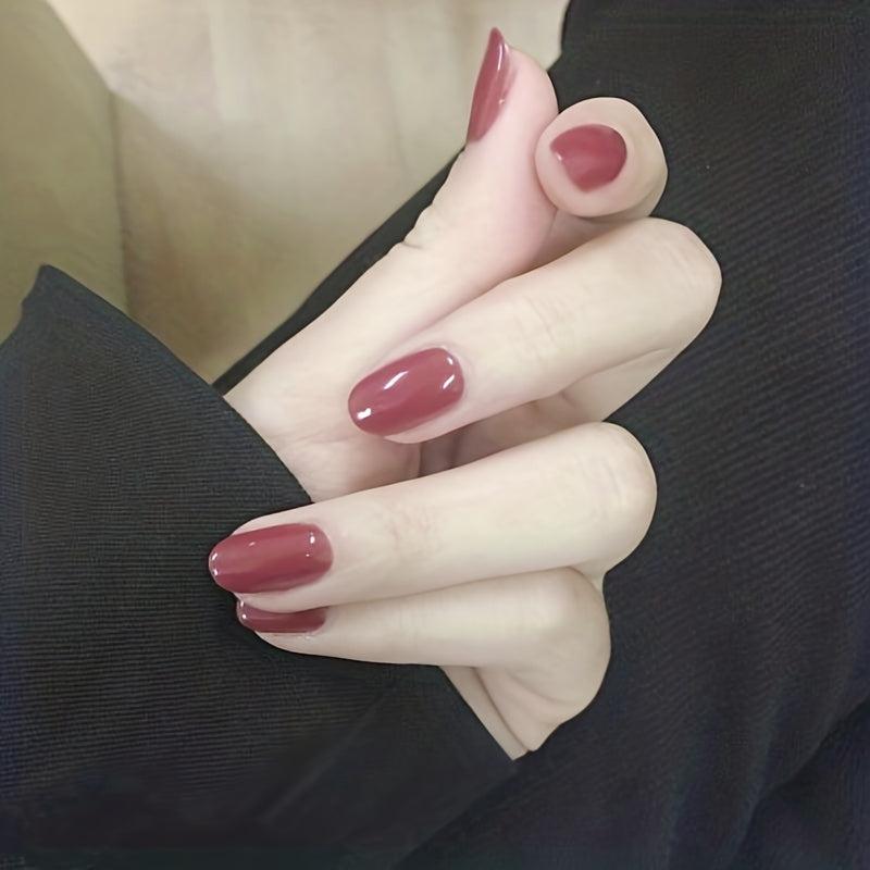 24pcs Pink French Tip Press On Nails Set