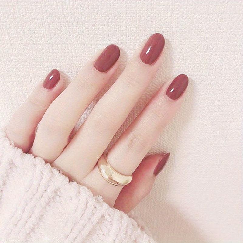 24pcs Pink French Tip Press On Nails Set