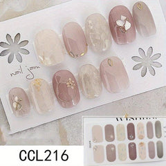 Y2K Nail Strips Spring Summer Glossy Wraps Self Adhesive Nail Art Decal