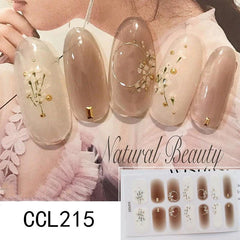 Y2K Nail Strips Spring Summer Glossy Wraps Self Adhesive Nail Art Decal