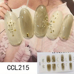Y2K Nail Strips Spring Summer Glossy Wraps Self Adhesive Nail Art Decal