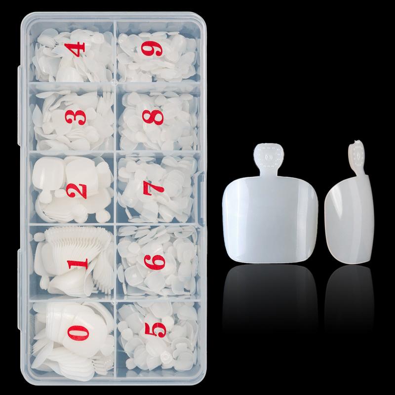 500 Pcs Press On Toenails Clear Full Cover False Toe Nail Tips