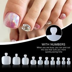 500 Pcs Press On Toenails Clear Full Cover False Toe Nail Tips