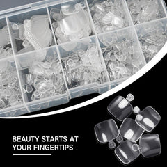 500 Pcs Press On Toenails Clear Full Cover False Toe Nail Tips