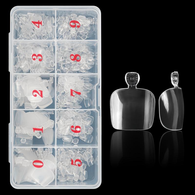 500 Pcs Press On Toenails Clear Full Cover False Toe Nail Tips