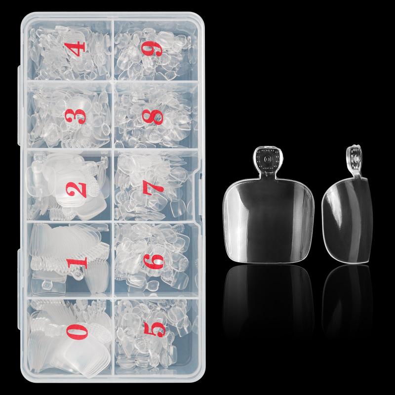 500 Pcs Press On Toenails Clear Full Cover False Toe Nail Tips