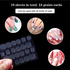 240pcs Thin Waterproof Nail Adhesive Stickers Press On Jelly Sticker