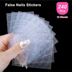 240pcs Thin Waterproof Nail Adhesive Stickers Press On Jelly Sticker