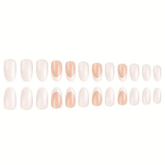 Long Almond Press On Nails - 24pcs Full Cover Acrylic Nails with File and Glue