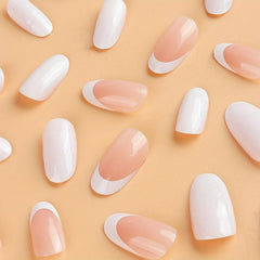 Long Almond Press On Nails - 24pcs Full Cover Acrylic Nails with File and Glue