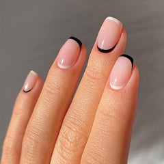 French Tip Press On Nails Full Cover False Nails for Women