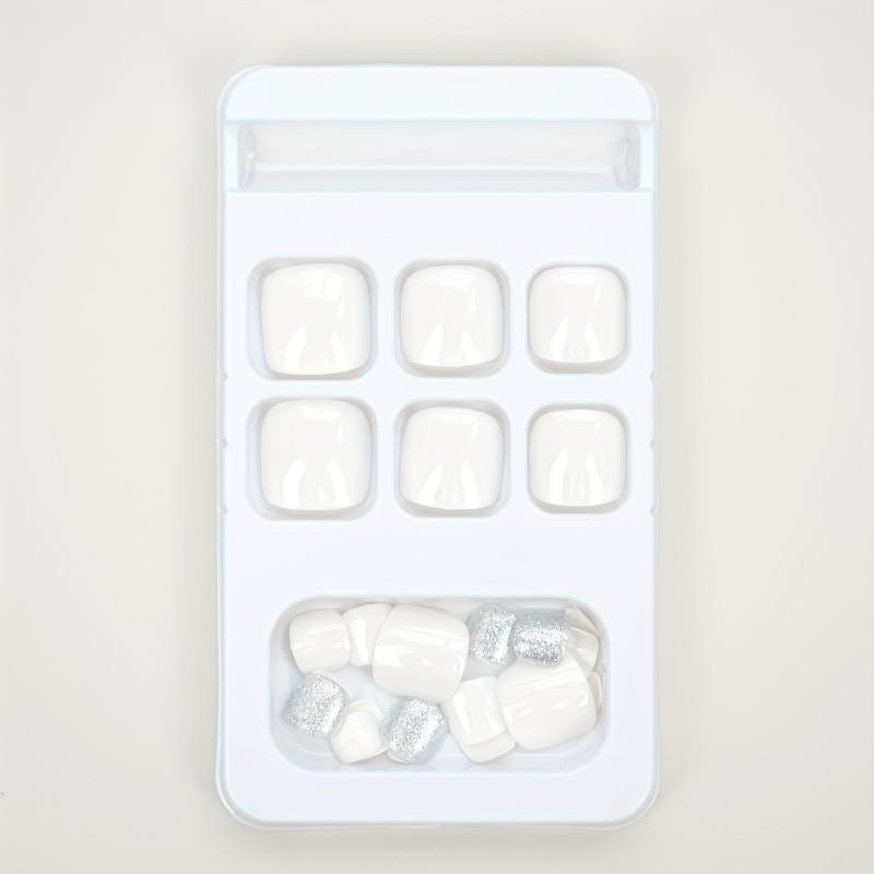 24 pcs Frosted Matte Press On Nail Art Patches Salon Gel Nail Kit