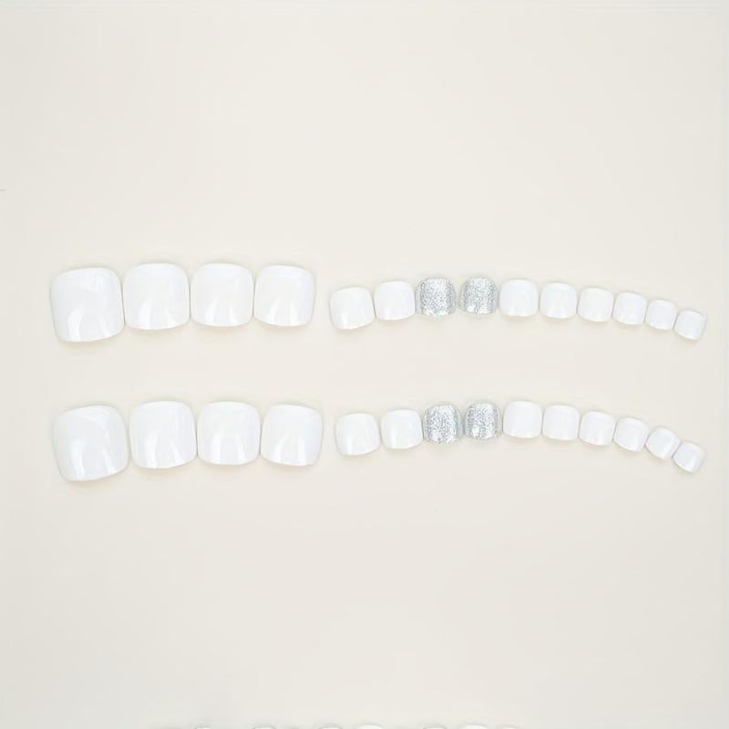 24 pcs Frosted Matte Press On Nail Art Patches Salon Gel Nail Kit