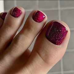 144Pcs Glitter Press On Toenails with Accessories