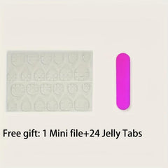 144Pcs Glitter Press On Toenails with Accessories