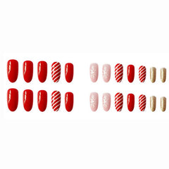 24 pcs Glitter Snowflake Christmas Nails Gel Kit for Festive Holiday Look