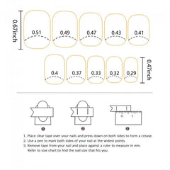 Gradient Flower Press On Nails with Glue Short Oval Acrylic False Nails