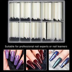 100pcs Extra Long C Curve Square Acrylic Nail Tips for Home Nail Art DIY