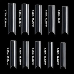 100pcs Extra Long C Curve Square Acrylic Nail Tips for Home Nail Art DIY