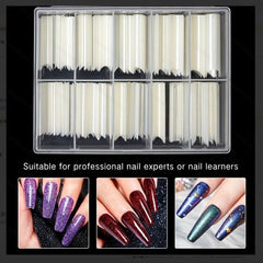 100pcs Extra Long C Curve Square Acrylic Nail Tips for Home Nail Art DIY