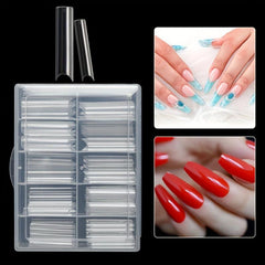 100pcs Extra Long C Curve Square Acrylic Nail Tips for Home Nail Art DIY