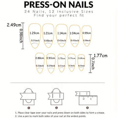 24 pcs Silver Glitter Press On Nails Acrylic Stick On with Nail Glue