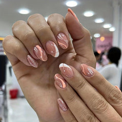 24 pcs Silver Glitter Press On Nails Acrylic Stick On with Nail Glue