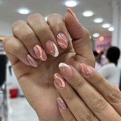 24 pcs Silver Glitter Press On Nails Acrylic Stick On with Nail Glue