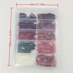 2400pcs Almond Shaped False Nail Tips - Short Acrylic Nail Tips in 10 Colors